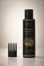 Zarva 37 Herbs Hair Growth Oil – Natural Botanical Hair Oil for Hair Fall Control, Stronger & Shinier Hair (100ml) with Wooden Comb