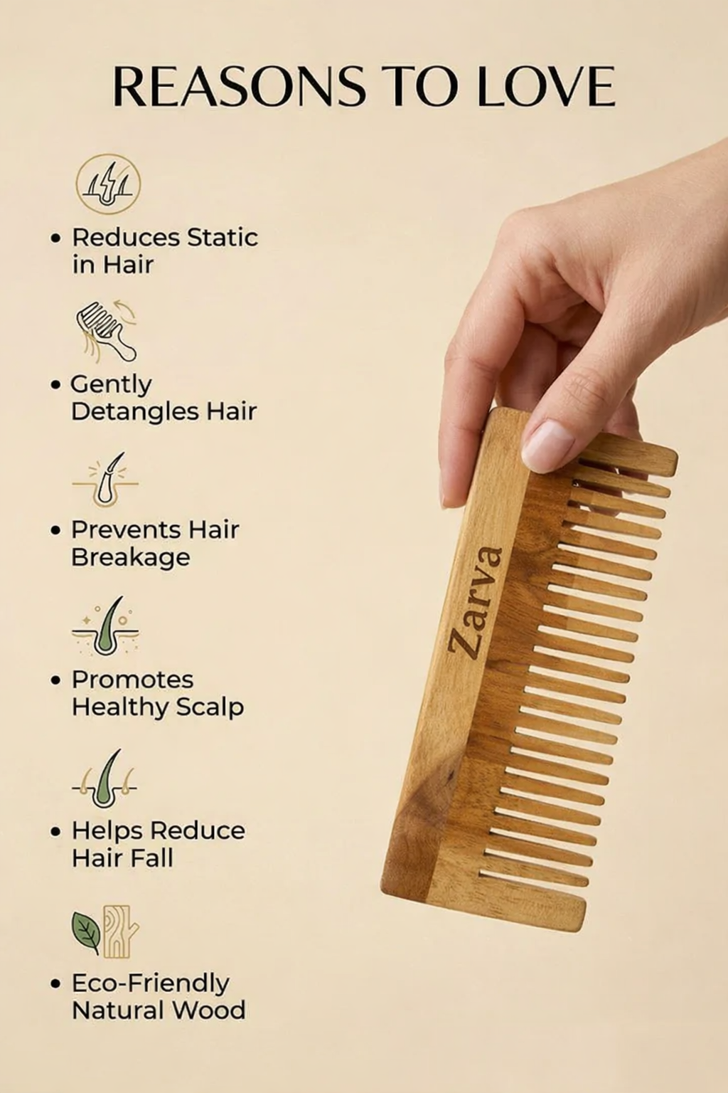 Zarva 37 Herbs Hair Growth Oil – Natural Botanical Hair Oil for Hair Fall Control, Stronger & Shinier Hair (100ml) with Wooden Comb